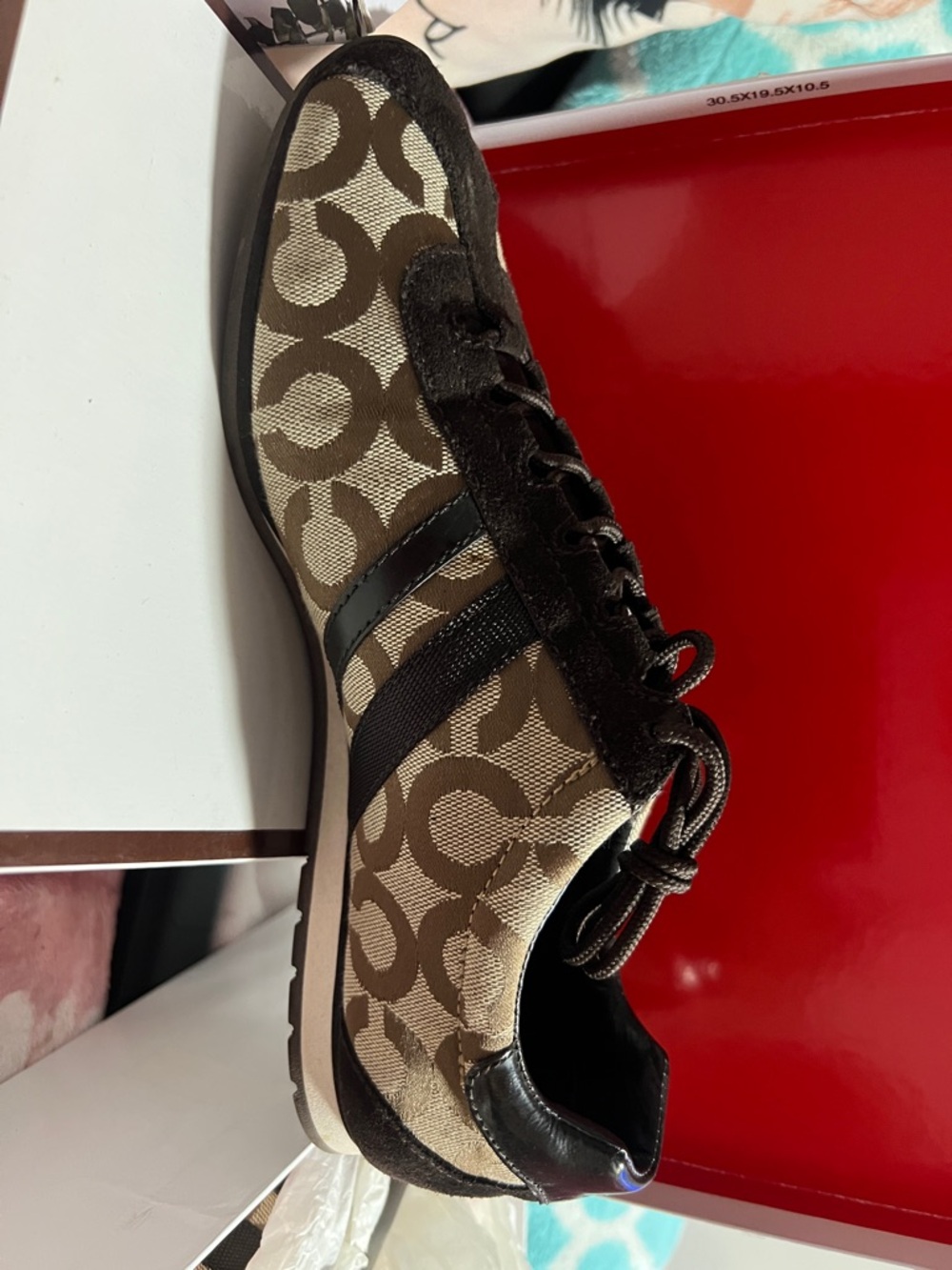Coach Brown Signature Monogram Canvas Sneaker